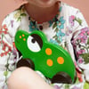 Pull Along Wooden toy Frog. gift for boy or girl. newborn gift