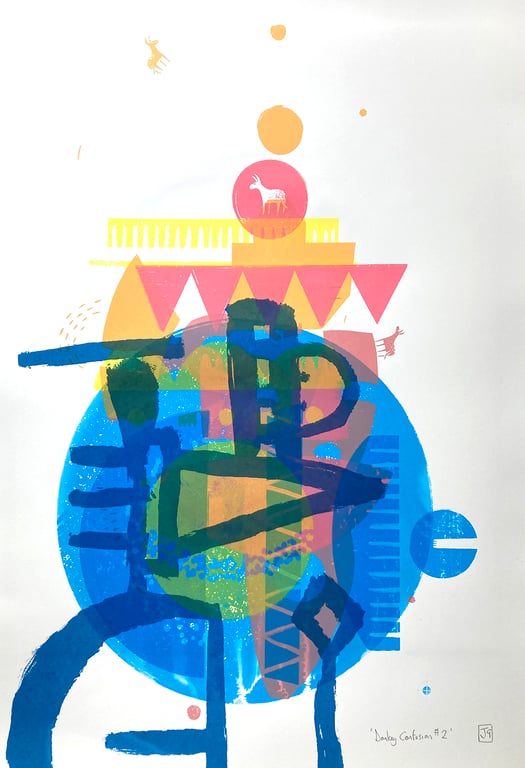 Donkey Confusion No.2 A2 collage screenprint