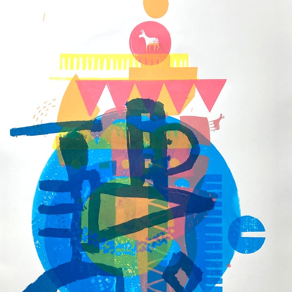Donkey Confusion No.2 A2 collage screenprint