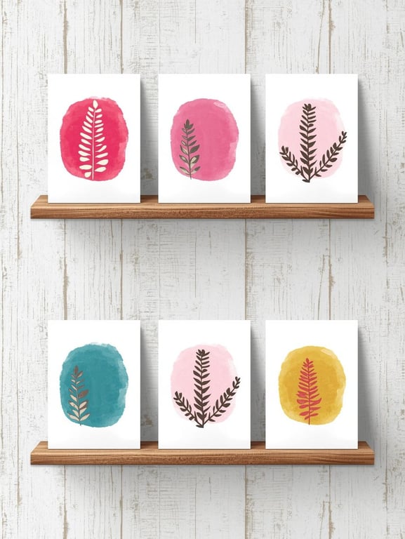 Pack of 6 - Scandi Style - A6 White Linen Note Card & Envelope Set