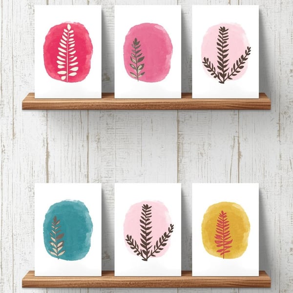 Pack of 6 - Scandi Style - A6 White Linen Note Card & Envelope Set