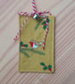 Personalised Fabric Christmas Robin Gift Tag Hanging Decoration  - Image 4