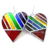 Love Heart  Rainbow Stained Glass Suncatcher Diagonal 019 020