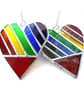Love Heart  Rainbow Stained Glass Suncatcher Diagonal 021 022 - Image 1