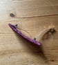 Hand Smocked and Beaded Wine Silk Hair Clip - Image 2