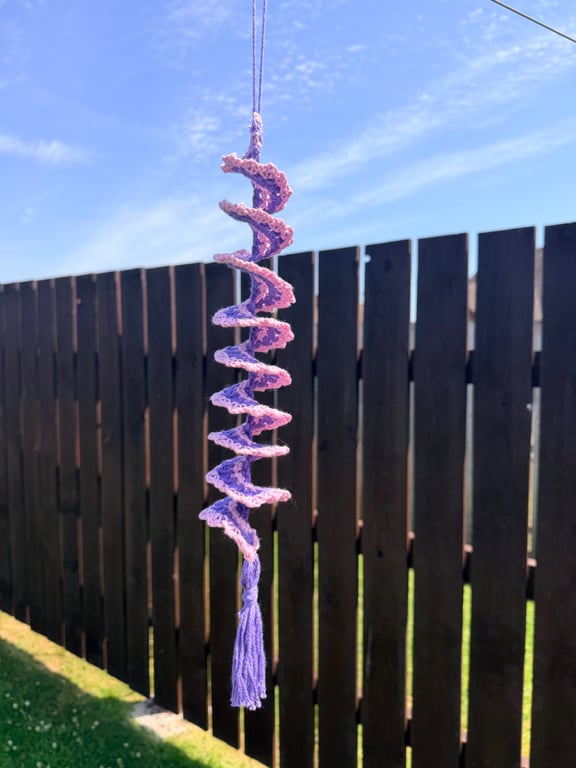 Handmade Crochet Spiral Wind Spinner - Hanging Garden Decoration 