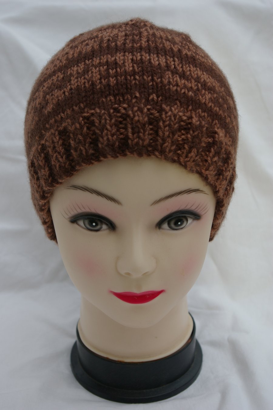 Hand knitted Beanie Hat in Browns