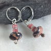 Silver Jasper and rhodochrosite earrings