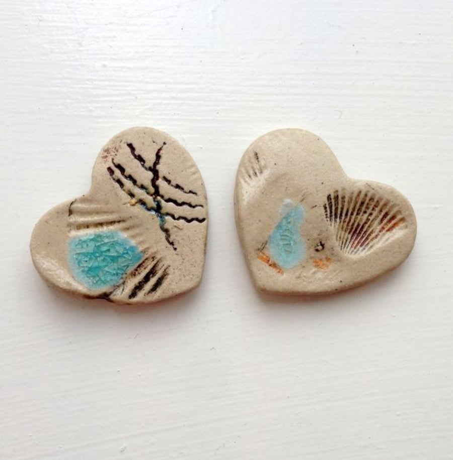Pair of Mini Seaside Ceramic Magnets