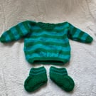 Green Days Baby Jumper and Bootie set