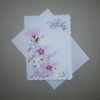 hand painted floral sympathy greetings card ( ref FA 35 F1 )