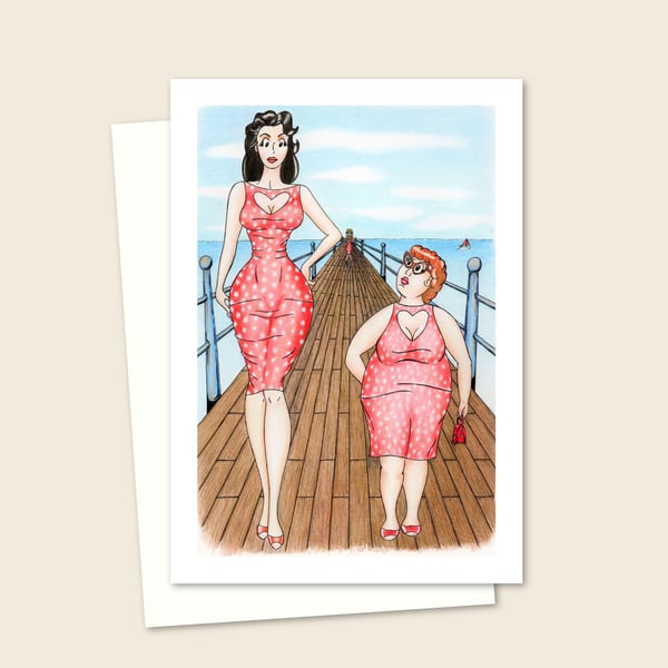 Seaside Postcard Greetings Card - Traditional Pier on the Beach (806)