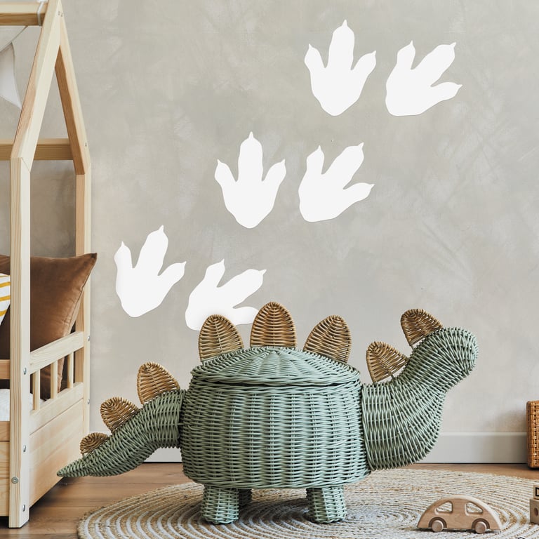 Dinosaur Footprint Wall Stickers: Kids Room Decor Customisable Dino Prints Decal
