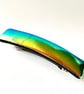 Handmade Golden Rainbow Iridescent Dichroic Fused Glass Hair Barrette - Image 3