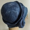 Felted wool cloche hat: Shades of blue, double layered .. for Clare