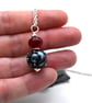 red and silver spot glass pendant necklace - Image 4