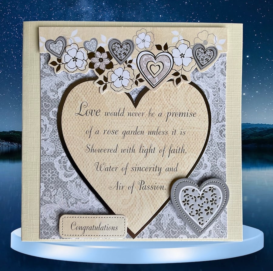 Wedding or Anniversary Card. Luxury card for a Wedding or Anniversary.