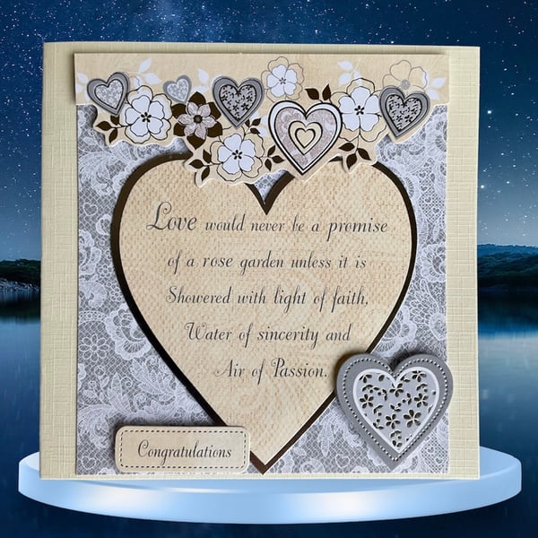 Card. Luxury card for a Wedding or Anniversary