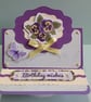 Easel Style Pansy Birthday Card - Image 1