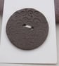 Large Black Spiral Texture Ceramic Button