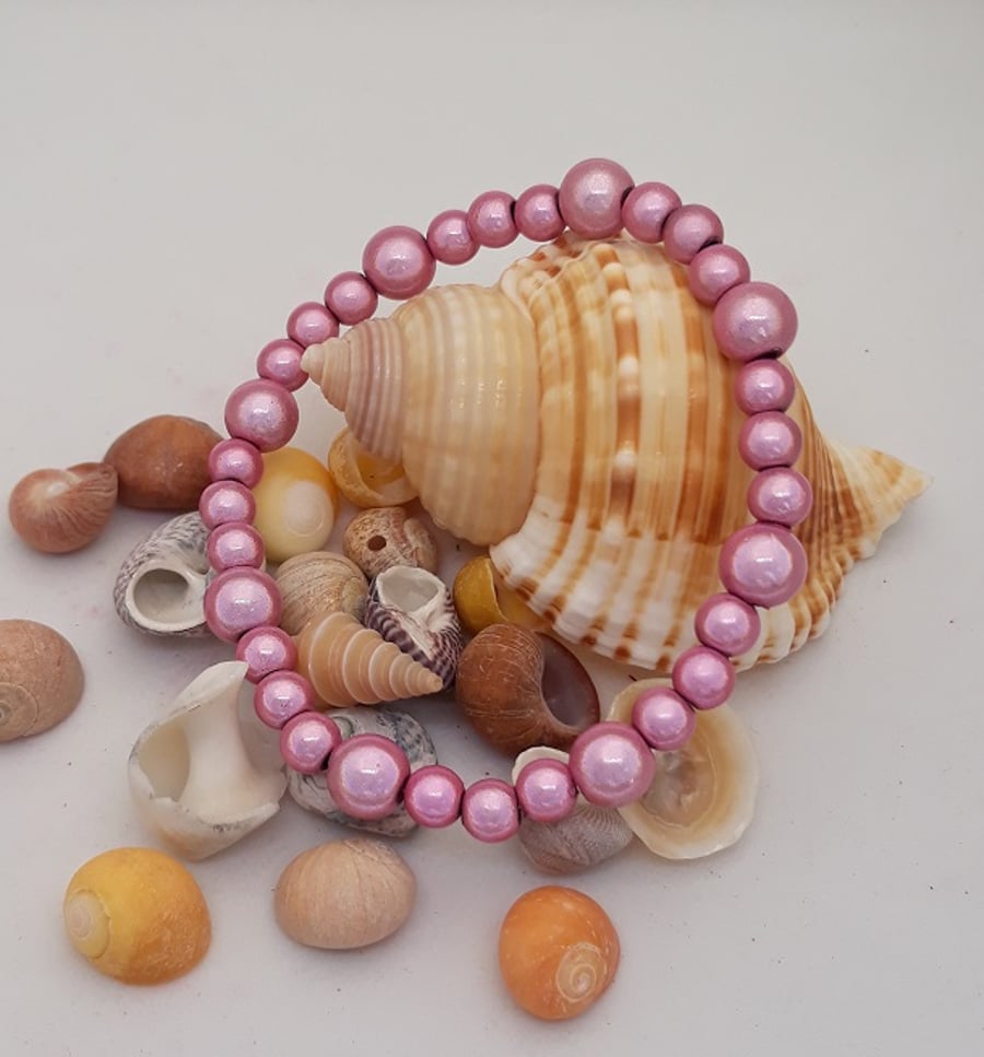 BR300 Pink miracle bead bracelet