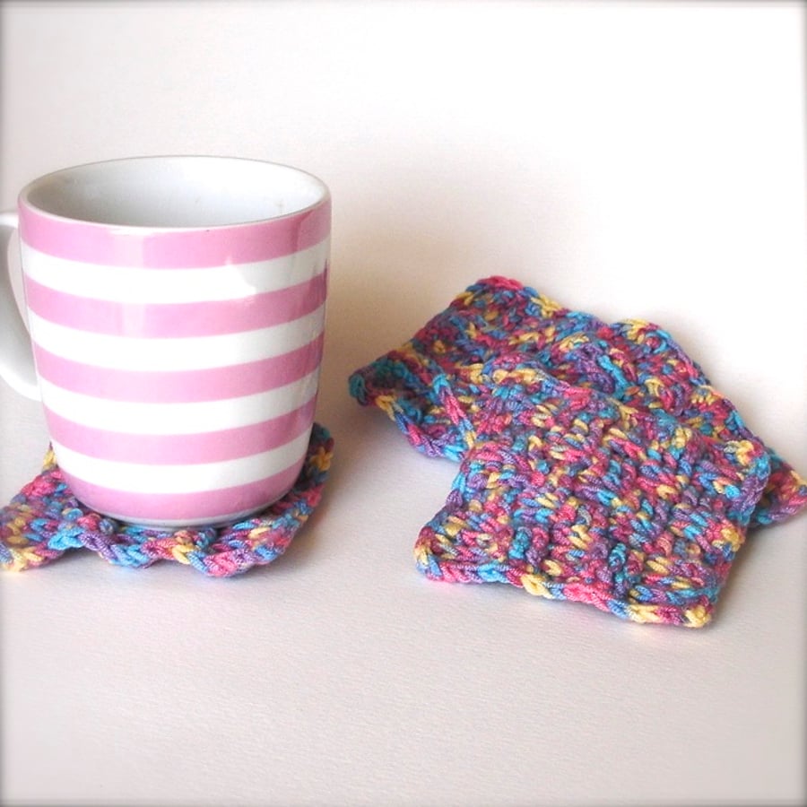 Crochet Coaster set of 4 - Fabric Coaster - Gift for the Home - Home Decor