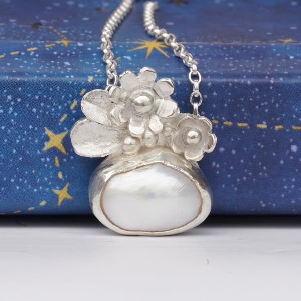 Pearl and flower necklace, bridal jewellery