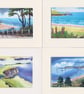 Set of 4 Watercolour Prints in 8 x 6 '' Mounts,Scenes of Gower - Image 1