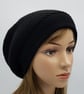 Handmade women's baggy beanie hat, black beret, knitted tam, black hat - Image 5