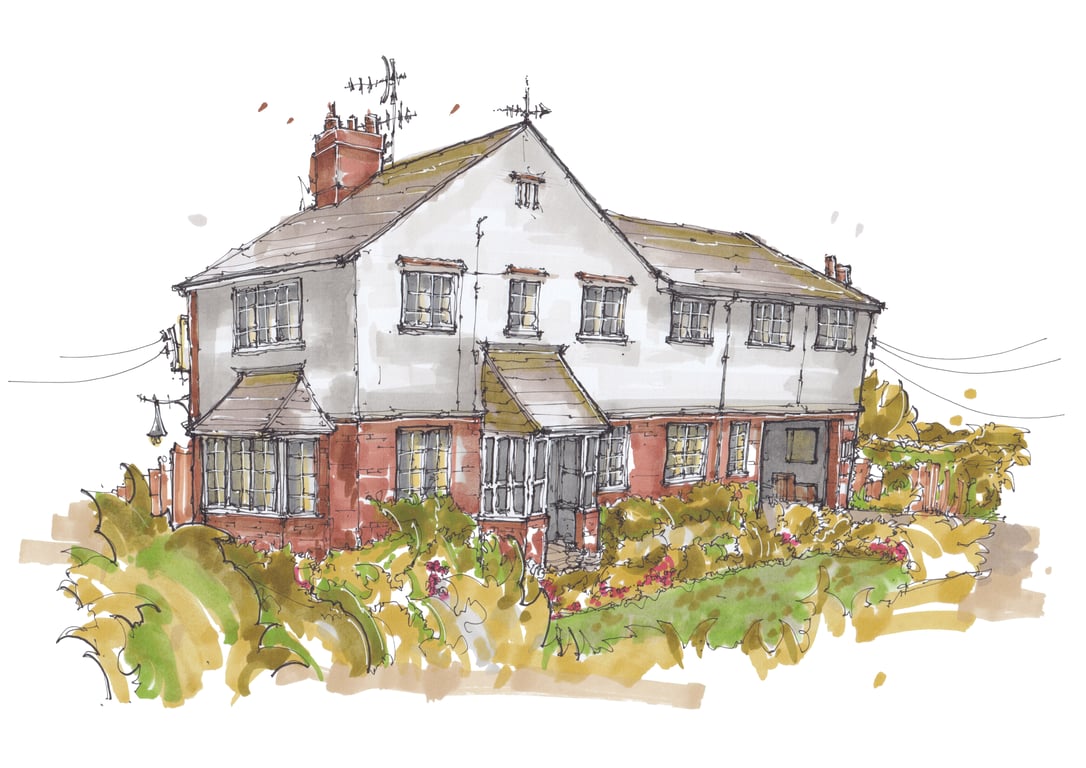 Custom Hand Drawn House Portrait, A5, New Home Gift, Personalised Home Sketch