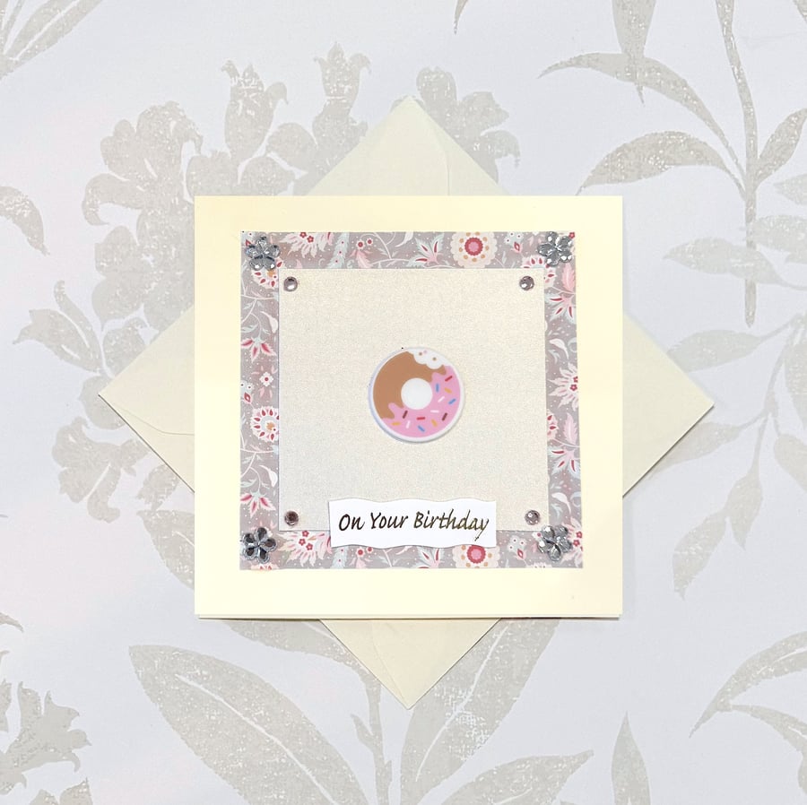 Handcard birthday card donut doughnut 