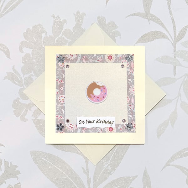 Handcard birthday card donut doughnut 