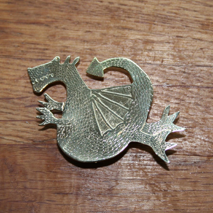 Small friendly dragon brooch