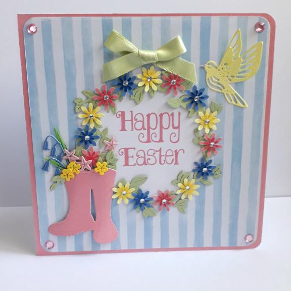 Floral Easter Wreath Card