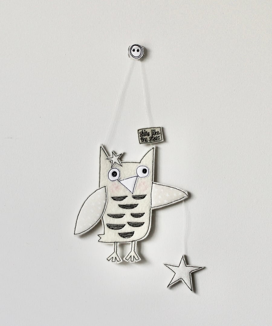 'Shine like the Stars' Owl - Hanging Decoration