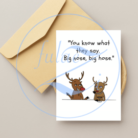 FREE 1ST CLASS SHIPPING Novelty Christmas Card - Icky Rudolph