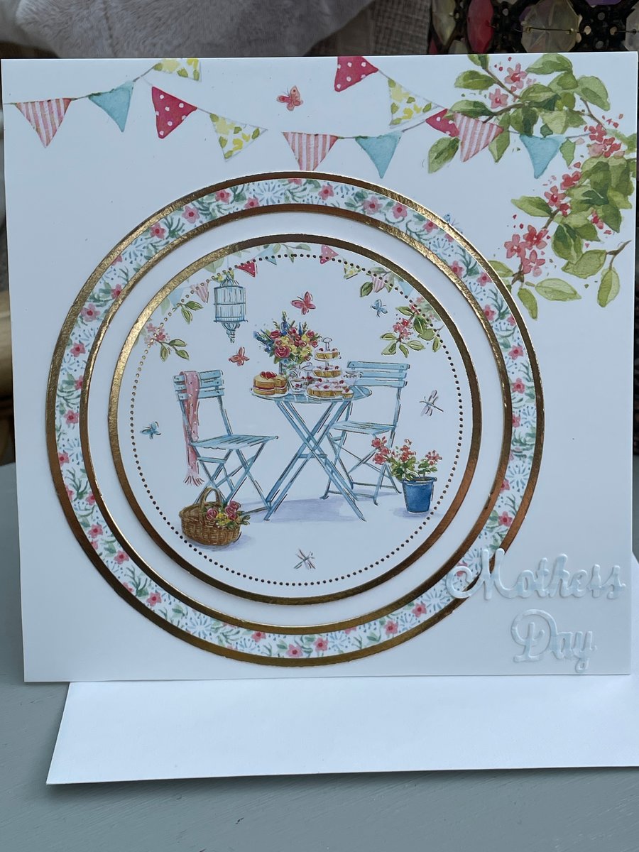 Afternoon tea in the garden Mother's Day card