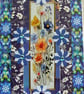 Blue & Yellow Flower Blooms - Hand Crafted Decoupage Greeting Card - Blank 3188