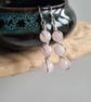 Handmade 925 Silver & Rose Quartz Dangle Drop Earrings Gift Boxed