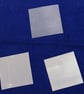 3 small squares of plastic canvas, 14ct, white & clear
