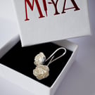 Sterling Silver Rose Earrings Handmade