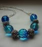 CAPRI BLUE AND SILVER NECKLACE.   - Image 5