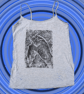 upcycled lino print unique bat vest top sized medium 