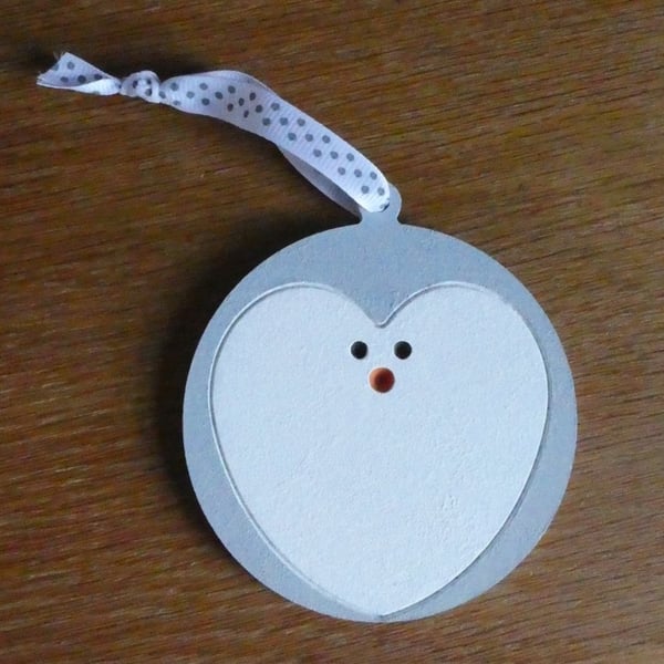 Seconds Sunday - Penguin Bauble Style Decoration - Grey