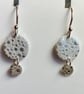 Pure silver, circle earrings with lovely bubble texture - Image 1