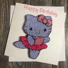 Stunning handmade quilled Kitty card