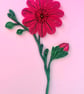 Paper Qulling Card,Pink flower Card,Birthday card,Greeting card Ref.002