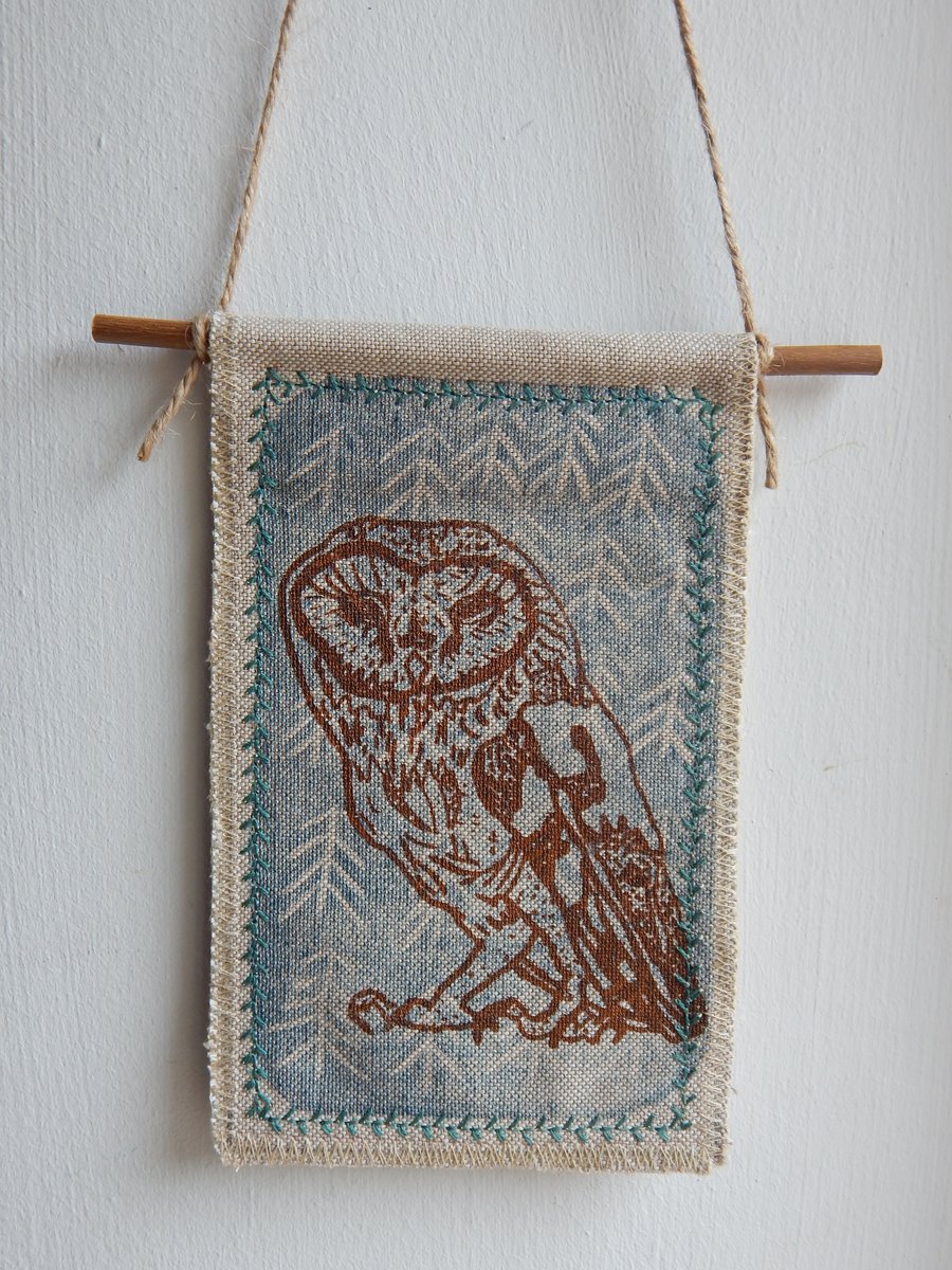 Barn Owl - Screen Printed Hanger 