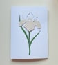 Beige--White Paper Iris - Flower Shop Moments, Blank Handmade Floral Card 