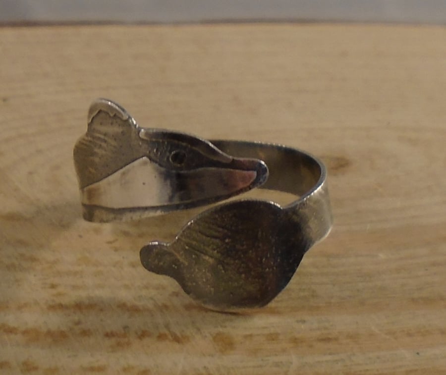 Sterling Silver Badger Adjustable Ring